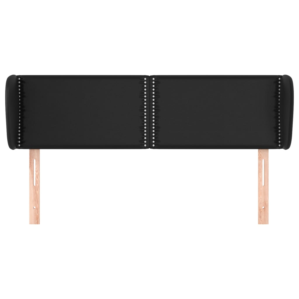 vidaXL Tăblie de pat cu aripioare negru 147x23x78/88cm piele ecologică