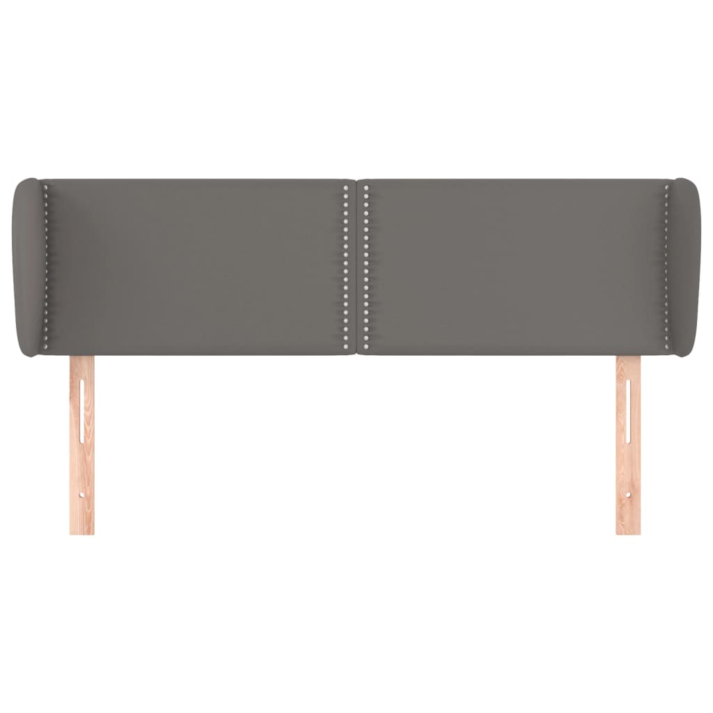 vidaXL Tăblie de pat cu aripioare gri 147x23x78/88 cm piele ecologică