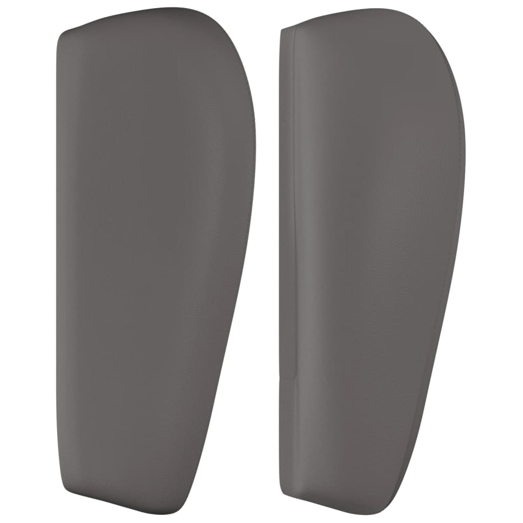 vidaXL Tăblie de pat cu aripioare gri 147x23x78/88 cm piele ecologică