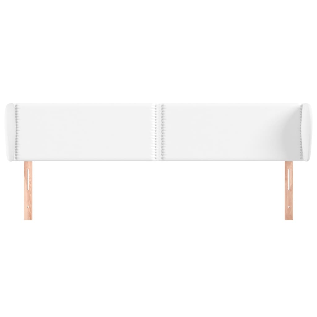 vidaXL Tăblie de pat cu aripioare alb 163x23x78/88 cm piele ecologică vidaXL Tăblie de pat cu aripioare alb 163x23x78/88 cm piele ecologică