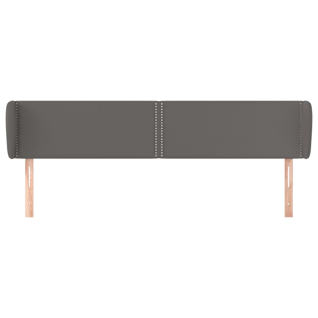 vidaXL Tăblie de pat cu aripioare gri 163x23x78/88 cm piele ecologică