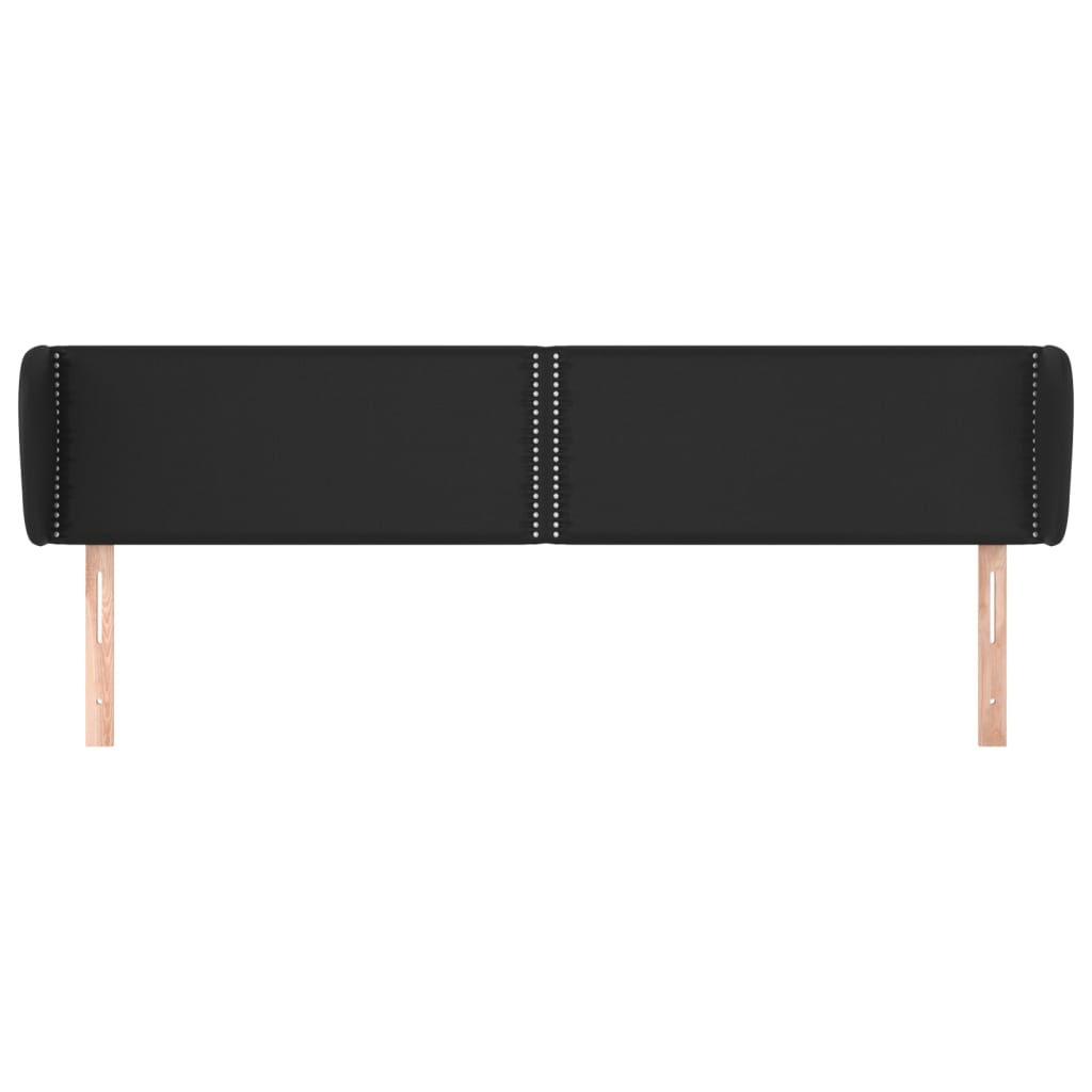 vidaXL Tăblie de pat cu aripioare negru 183x23x78/88cm piele ecologică vidaXL Tăblie de pat cu aripioare negru 183x23x78/88cm piele ecologică