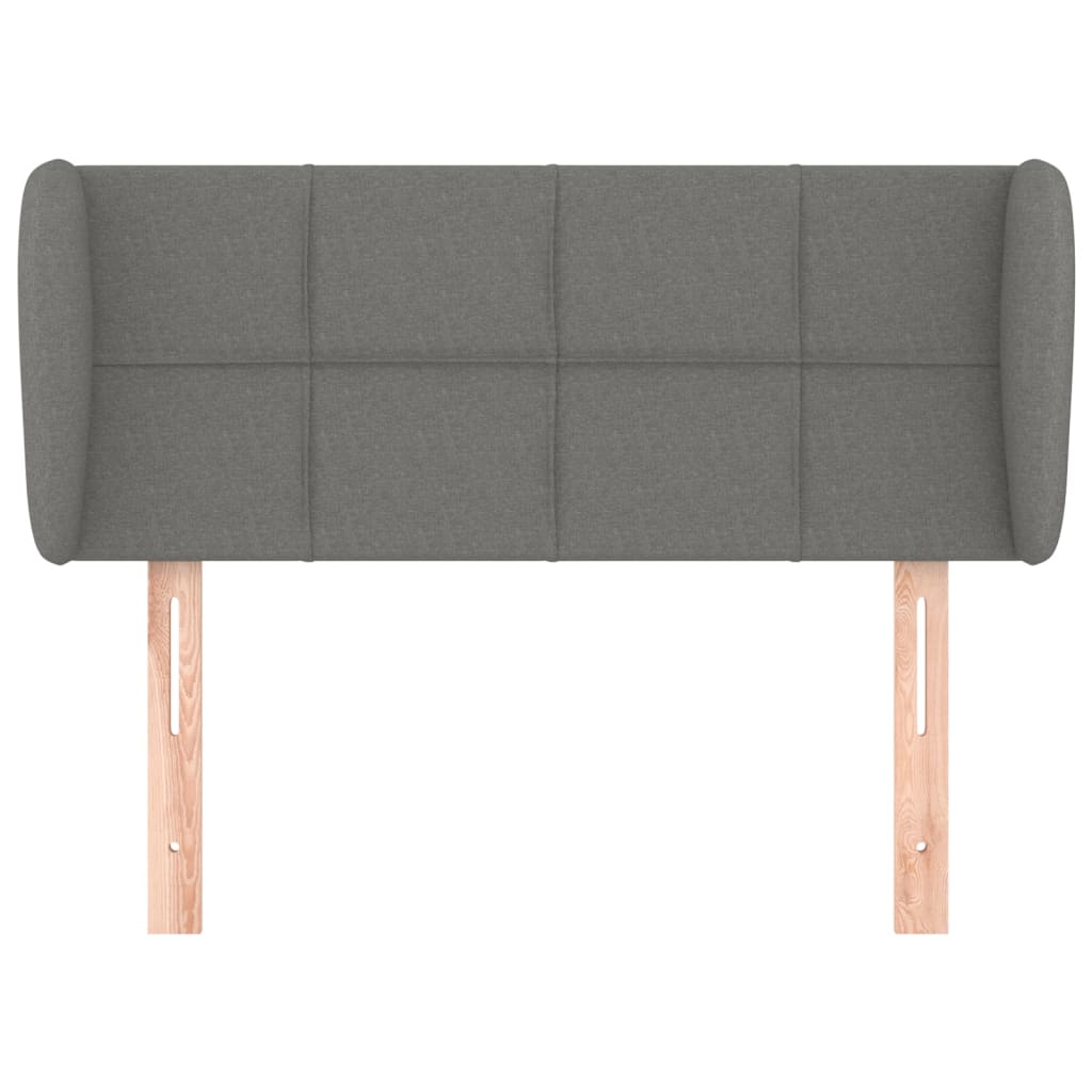 vidaXL Tăblie de pat cu aripioare gri închis 103x23x78/88 cm textil