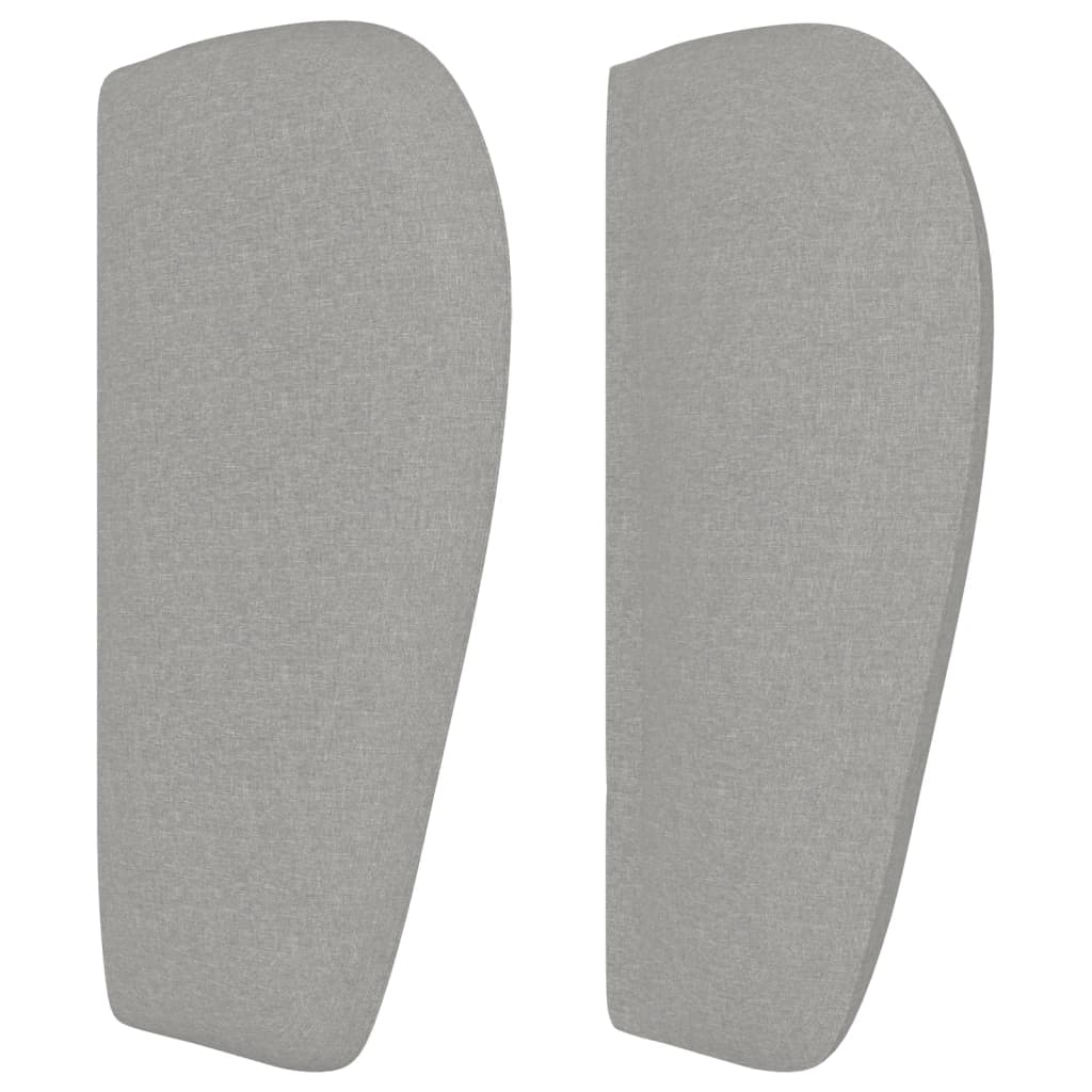 vidaXL Tăblie de pat cu aripioare gri deschis 147x23x78/88 cm textil vidaXL Tăblie de pat cu aripioare gri deschis 147x23x78/88 cm textil
