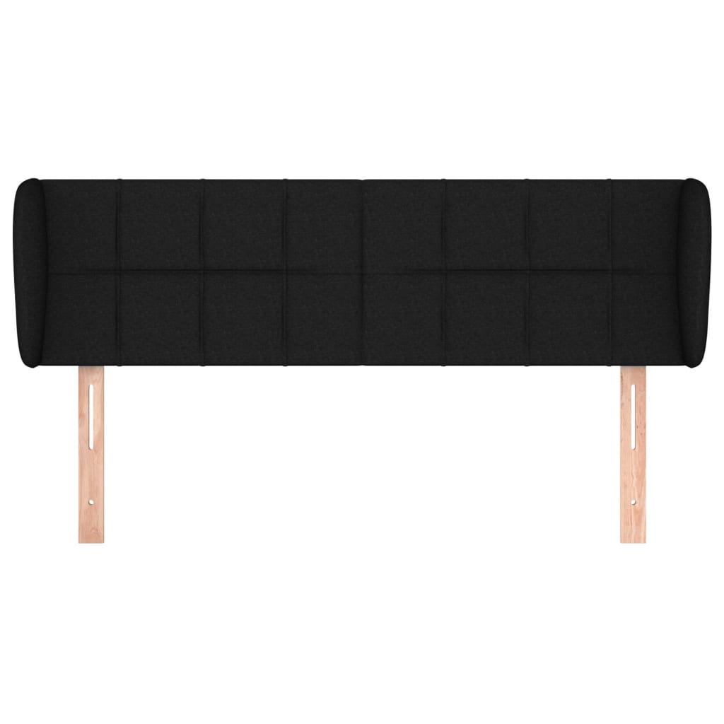 vidaXL Tăblie de pat cu aripioare negru 147x23x78/88 cm textil