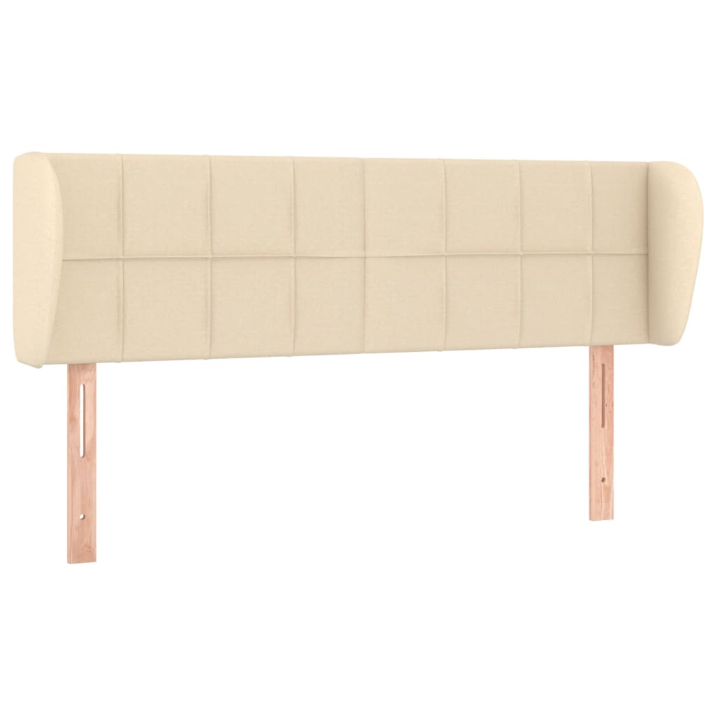 vidaXL Tăblie de pat cu aripioare crem 147x23x78/88 cm material textil vidaXL Tăblie de pat cu aripioare crem 147x23x78/88 cm material textil