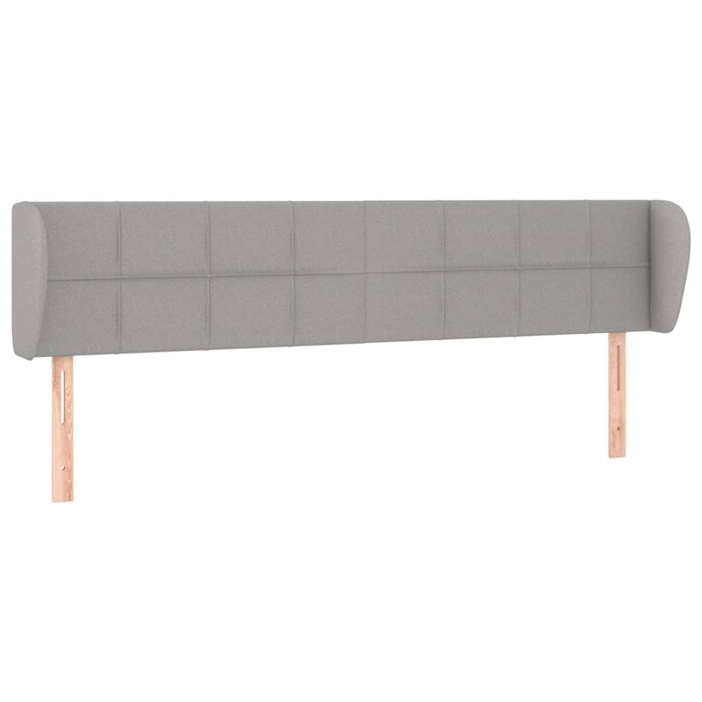 vidaXL Tăblie de pat cu aripioare gri deschis 163x23x78/88 cm textil