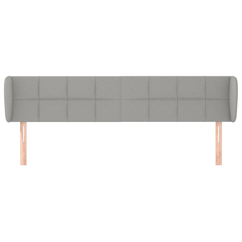 vidaXL Tăblie de pat cu aripioare gri deschis 163x23x78/88 cm textil