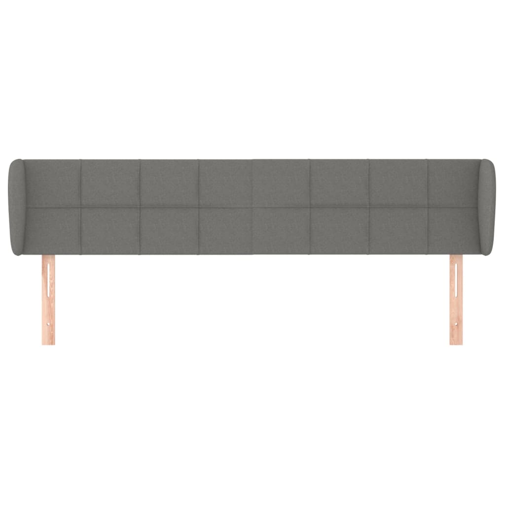 vidaXL Tăblie de pat cu aripioare gri închis 163x23x78/88 cm textil vidaXL Tăblie de pat cu aripioare gri închis 163x23x78/88 cm textil