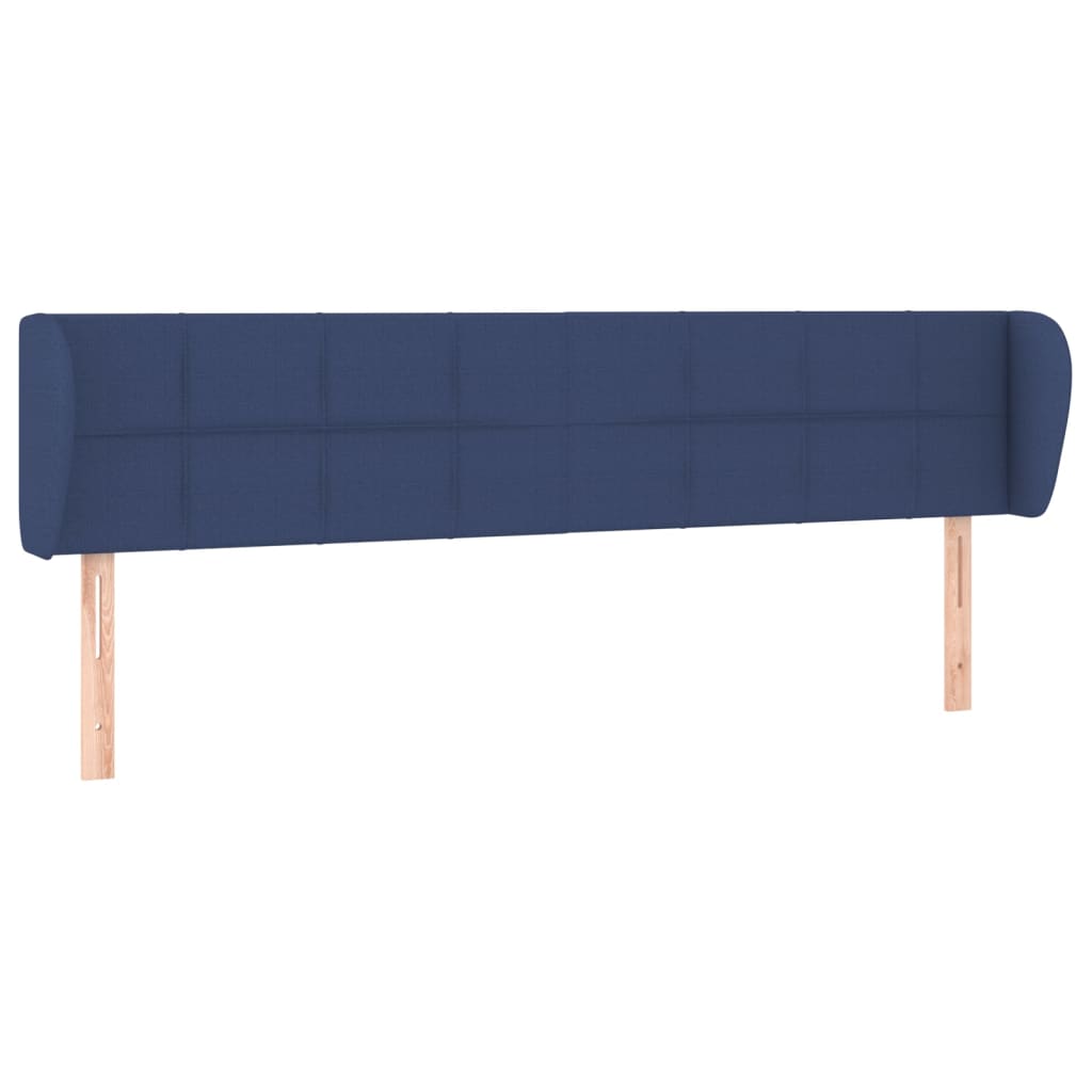 vidaXL Tăblie de pat cu aripioare, albastru, 163x23x78/88 cm textil