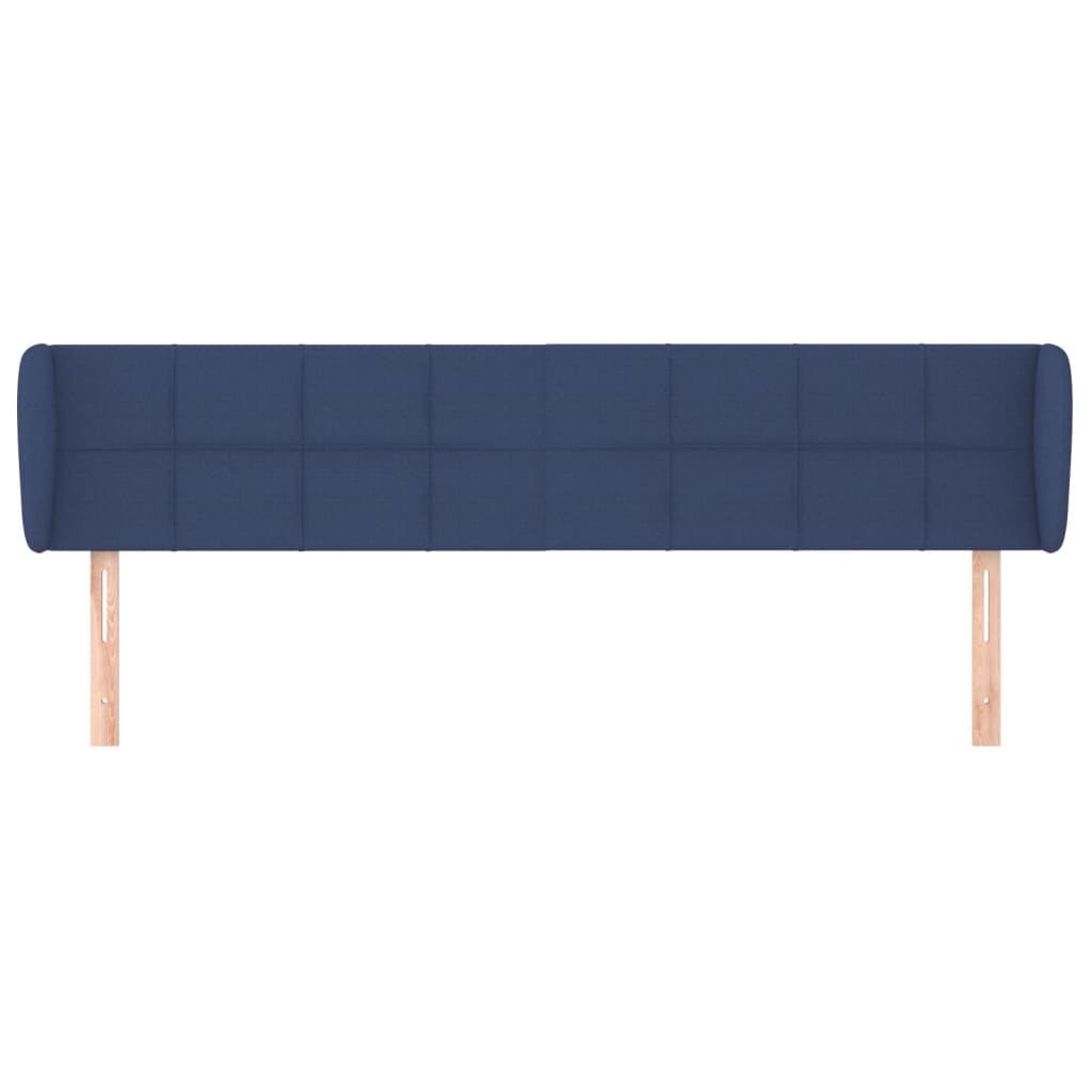 vidaXL Tăblie de pat cu aripioare, albastru, 163x23x78/88 cm textil