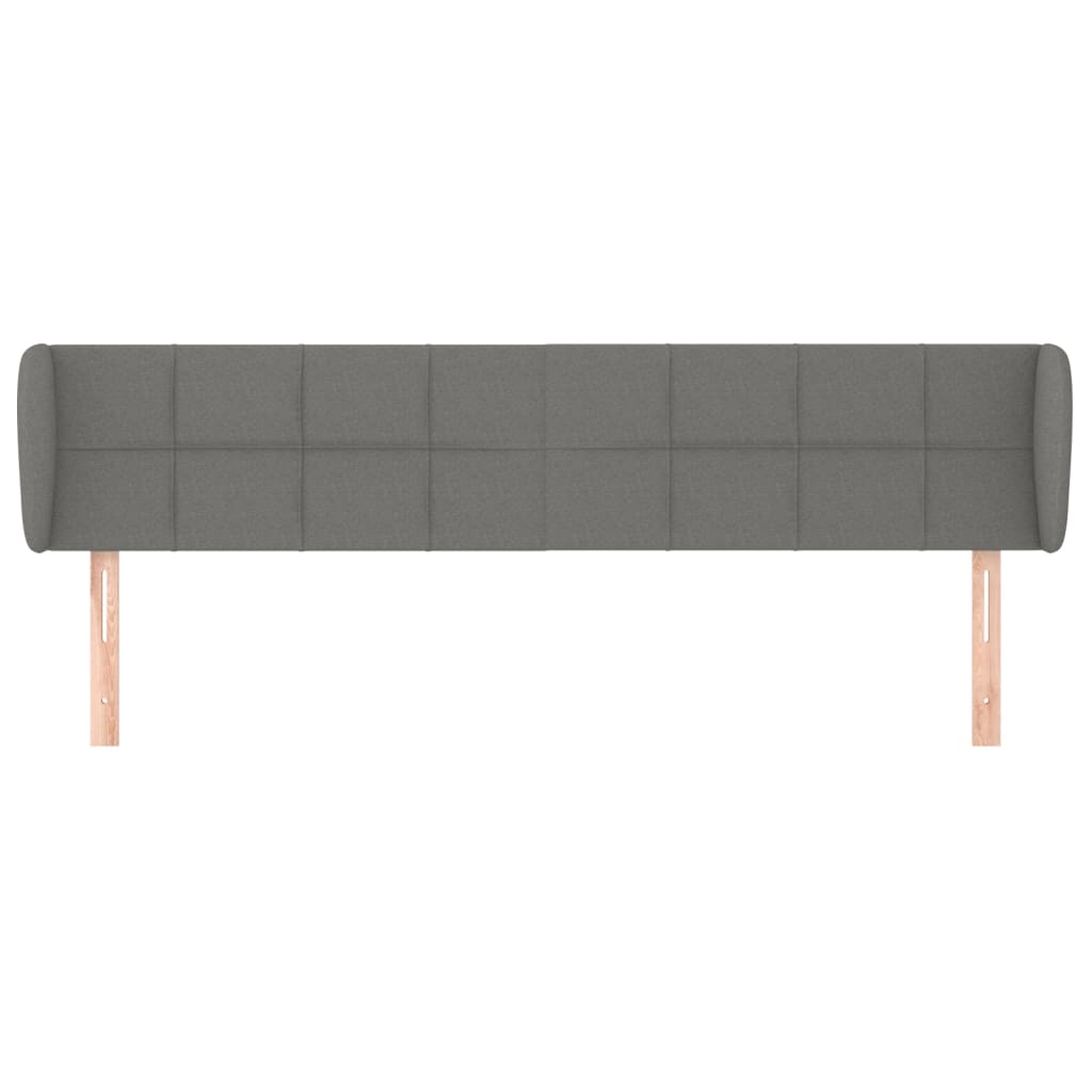 vidaXL Tăblie de pat cu aripioare gri închis 183x23x78/88 cm textil