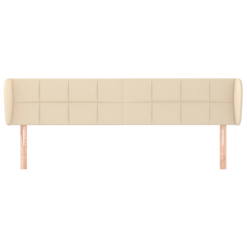 vidaXL Tăblie de pat cu aripioare crem 183x23x78/88 cm material textil vidaXL Tăblie de pat cu aripioare crem 183x23x78/88 cm material textil