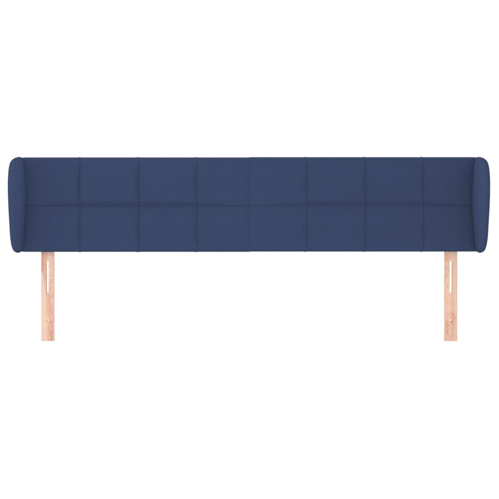 vidaXL Tăblie de pat cu aripioare, albastru, 183x23x78/88 cm textil
