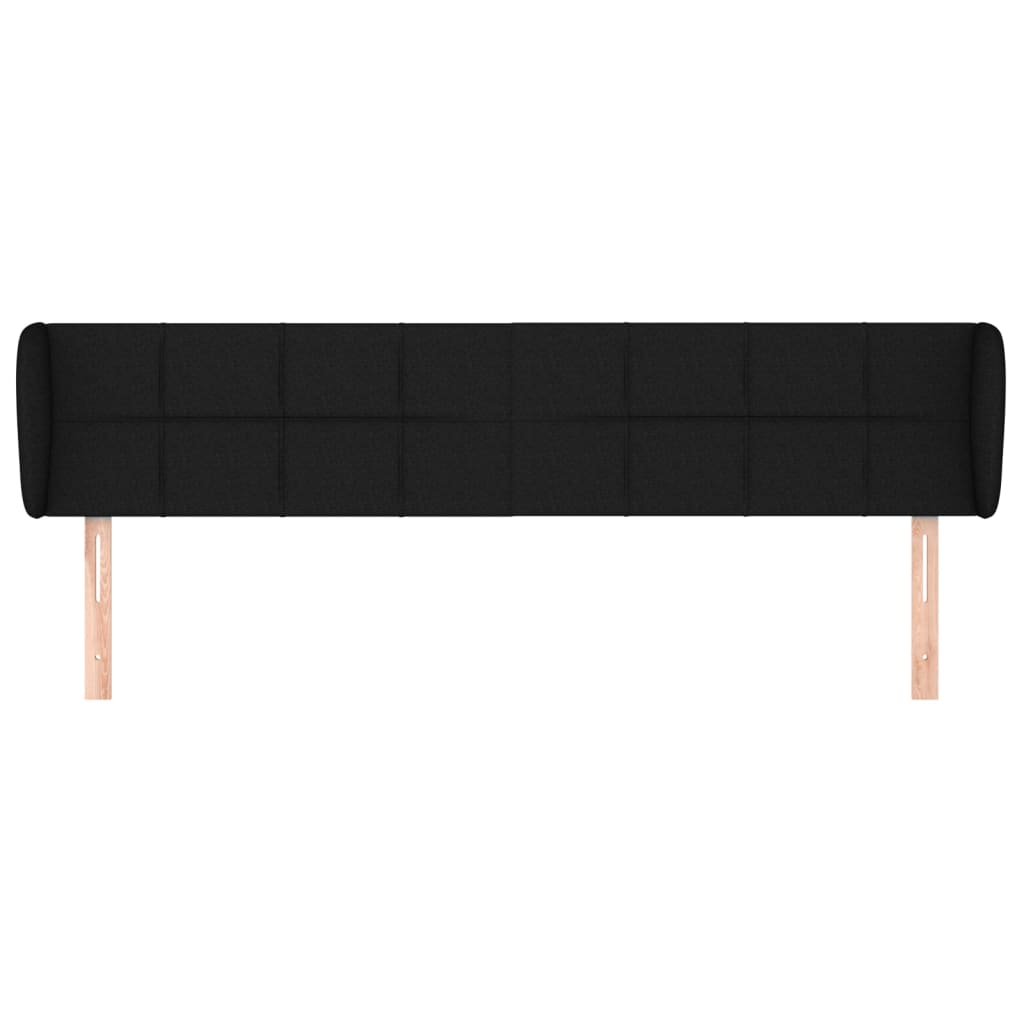 vidaXL Tăblie de pat cu aripioare negru 203x23x78/88 cm textil vidaXL Tăblie de pat cu aripioare negru 203x23x78/88 cm textil