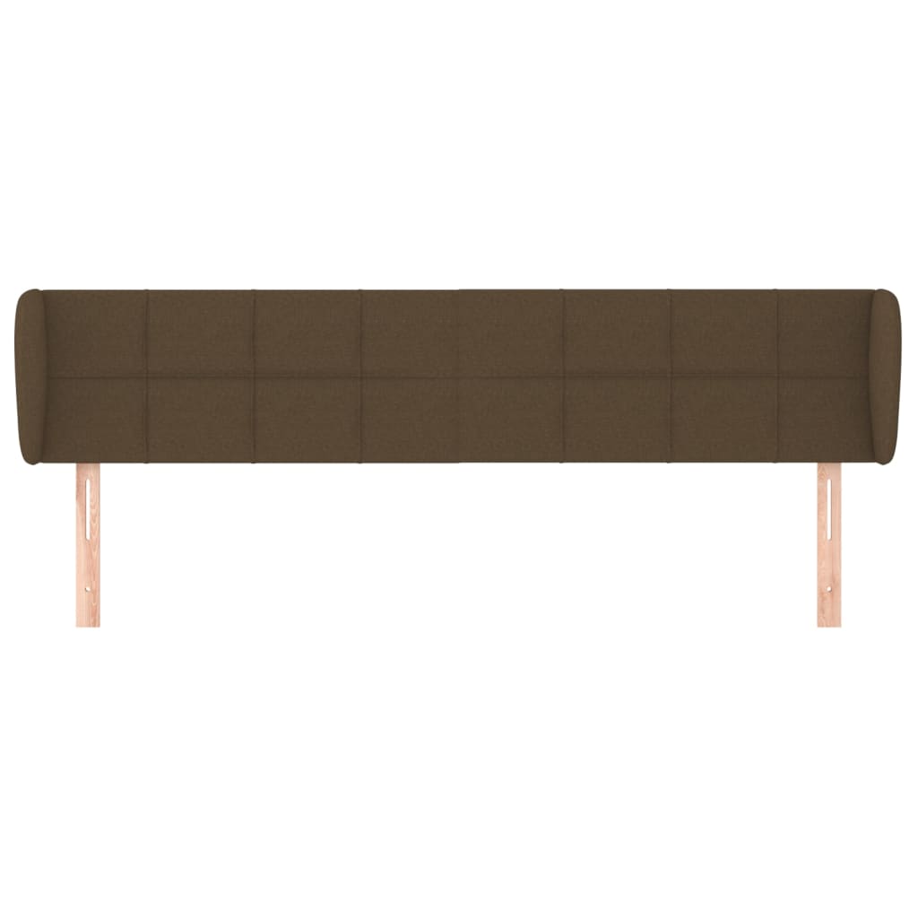 vidaXL Tăblie de pat cu aripioare maro închis 203x23x78/88 cm textil