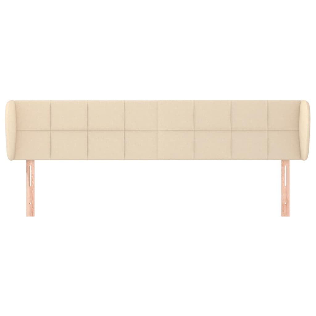 vidaXL Tăblie de pat cu aripioare crem 203x23x78/88 cm textil vidaXL Tăblie de pat cu aripioare crem 203x23x78/88 cm textil