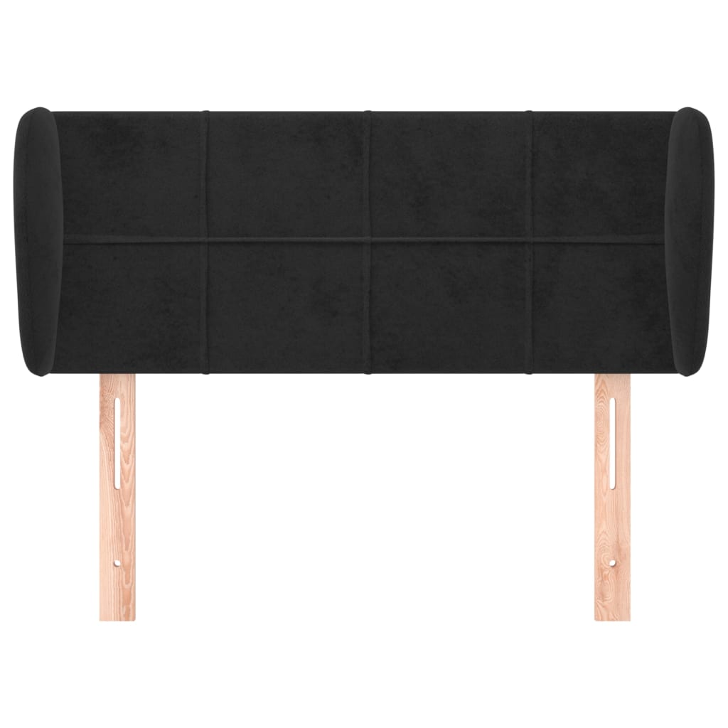 vidaXL Tăblie de pat cu aripioare negru 83x23x78/88 cm catifea
