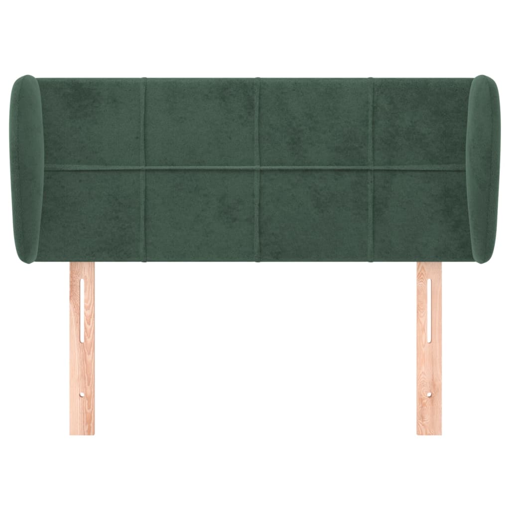 vidaXL Tăblie de pat cu aripioare verde închis 83x23x78/88 cm catifea