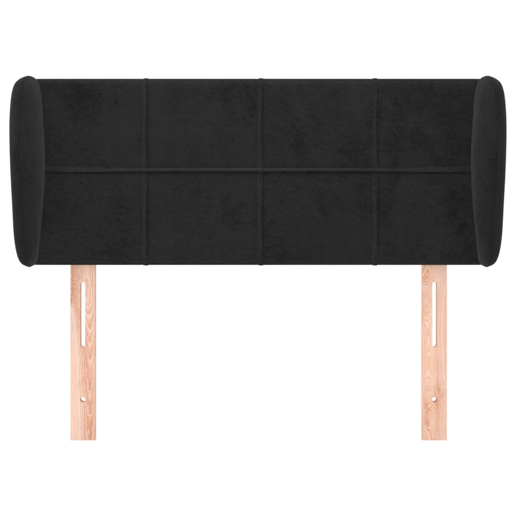 vidaXL Tăblie de pat cu aripioare negru 93x23x78/88 cm catifea