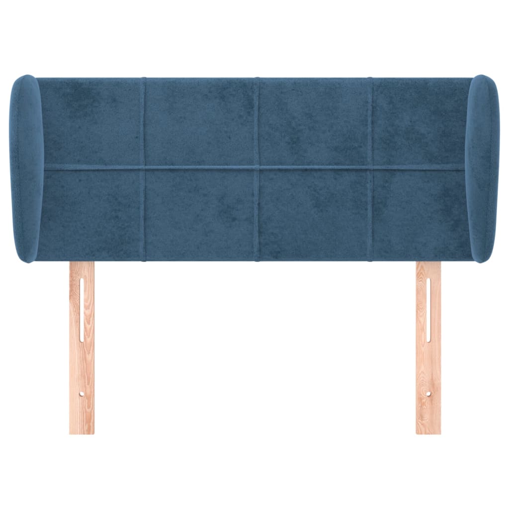 vidaXL Tăblie pat cu aripioare albastru închis 93x23x78/88 cm textil