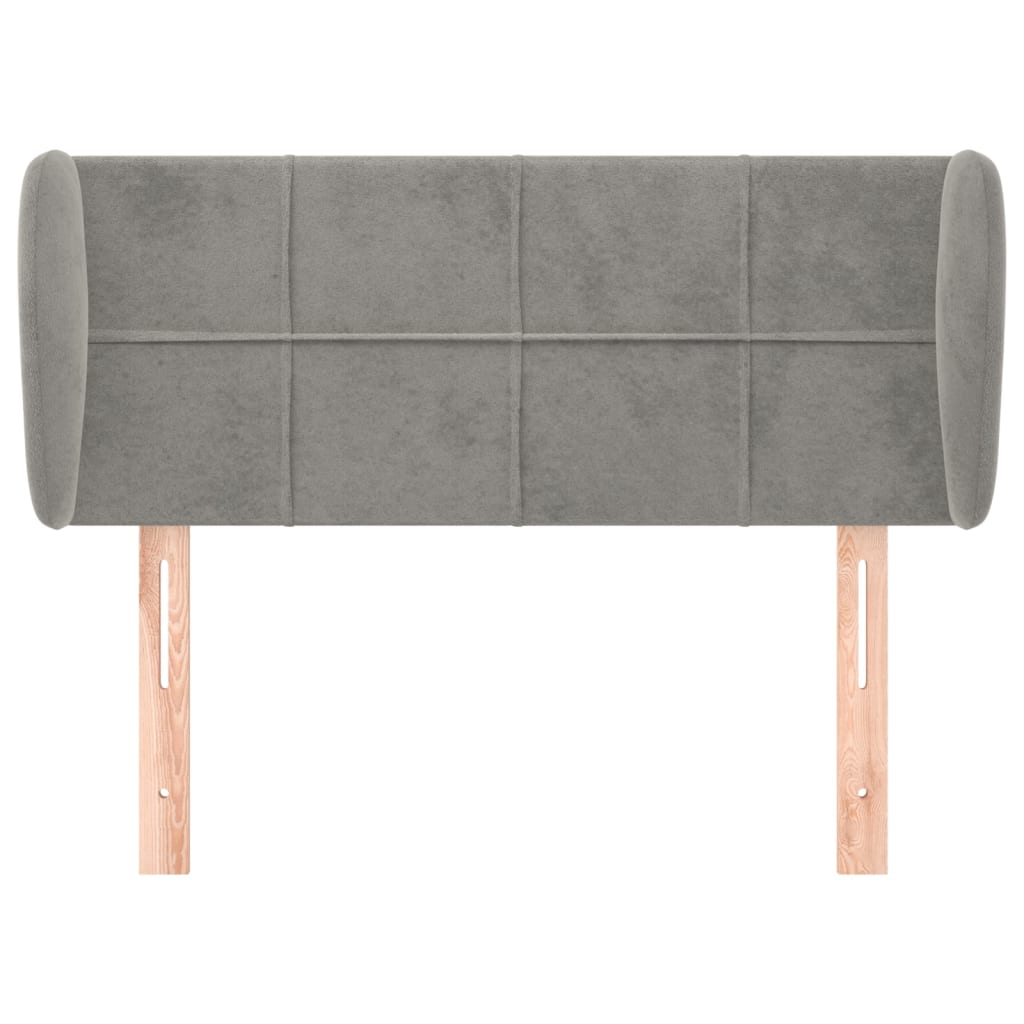 vidaXL Tăblie de pat cu aripioare gri deschis 103x23x78/88 cm catifea vidaXL Tăblie de pat cu aripioare gri deschis 103x23x78/88 cm catifea