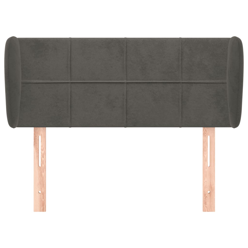 vidaXL Tăblie de pat cu aripioare gri închis 103x23x78/88 cm catifea