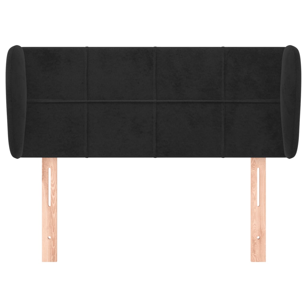 vidaXL Tăblie de pat cu aripioare negru 103x23x78/88 cm catifea