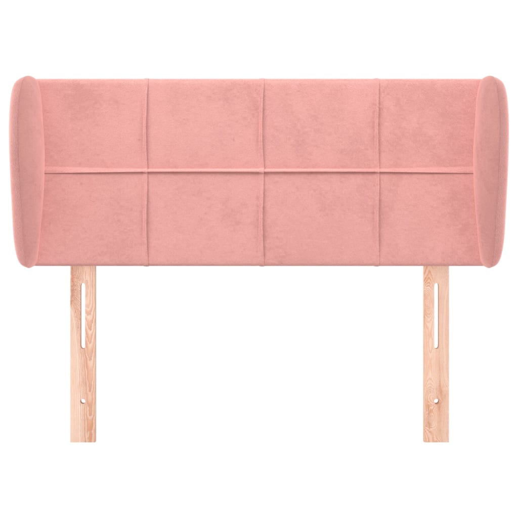 vidaXL Tăblie de pat cu aripioare roz 103x23x78/88 cm catifea