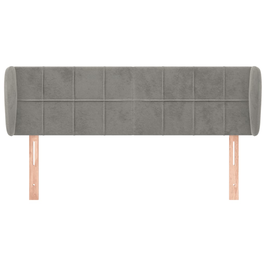 vidaXL Tăblie de pat cu aripioare gri deschis 147x23x78/88 cm catifea vidaXL Tăblie de pat cu aripioare gri deschis 147x23x78/88 cm catifea