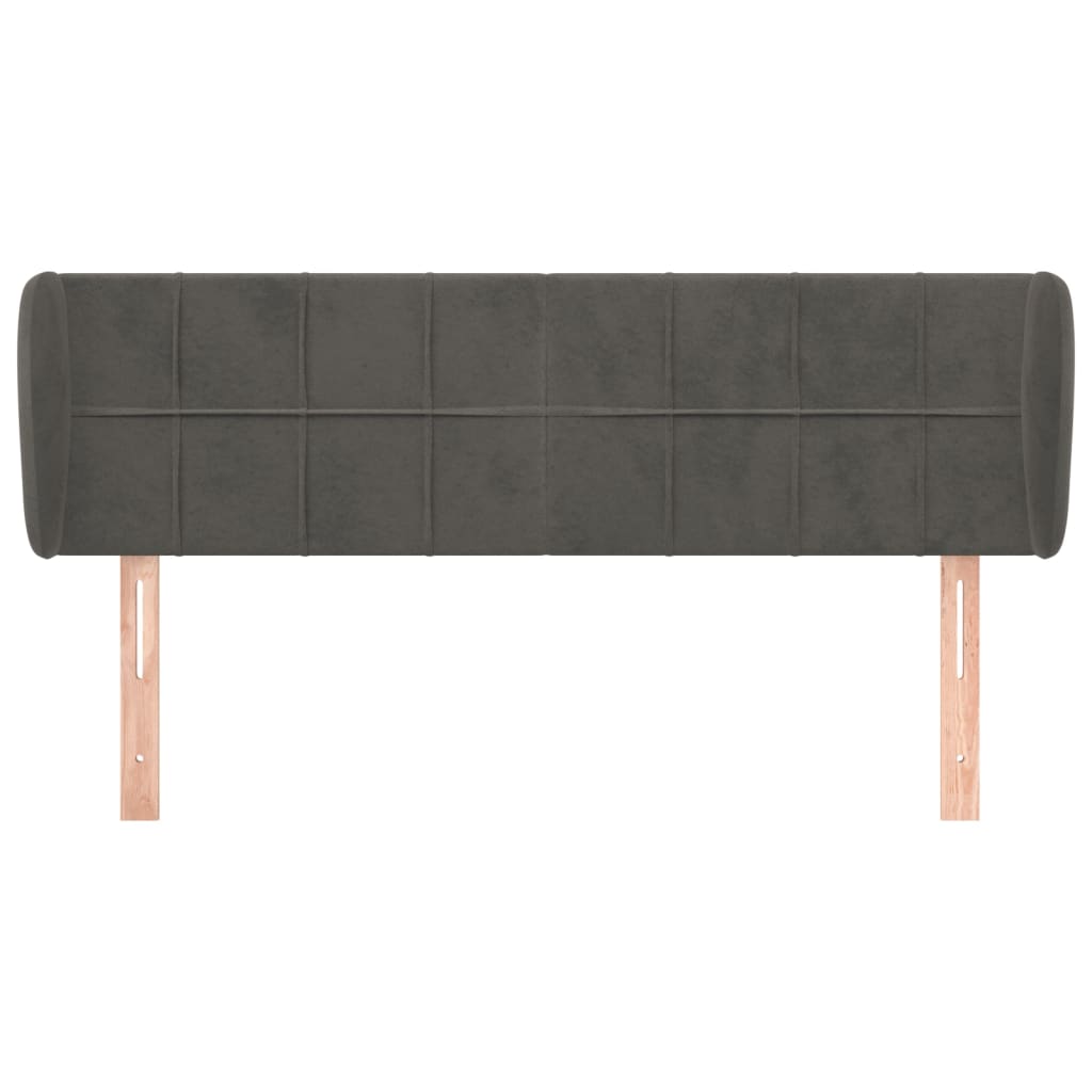 vidaXL Tăblie de pat cu aripioare gri închis 147x23x78/88 cm catifea vidaXL Tăblie de pat cu aripioare gri închis 147x23x78/88 cm catifea