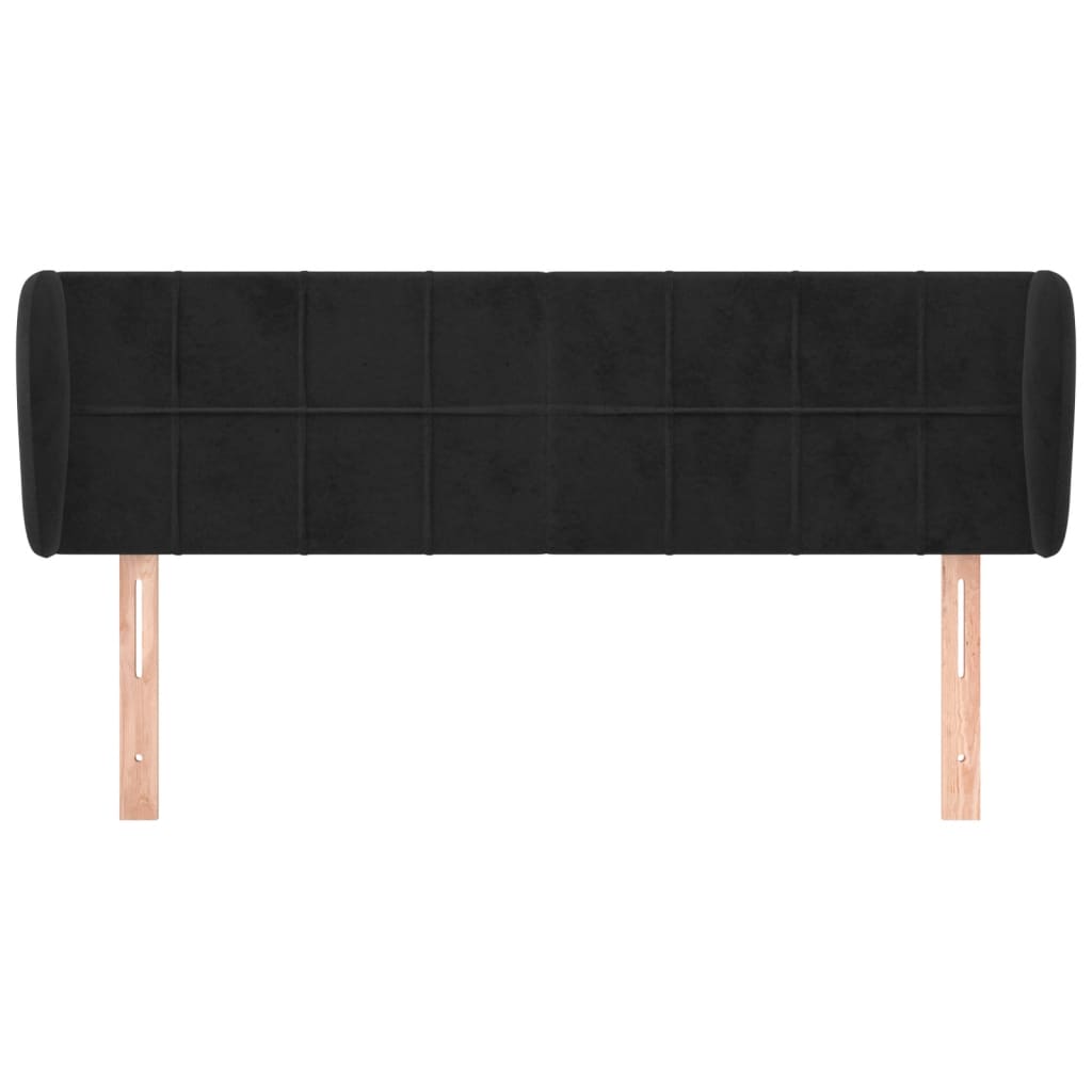 vidaXL Tăblie de pat cu aripioare negru 147x23x78/88 cm catifea