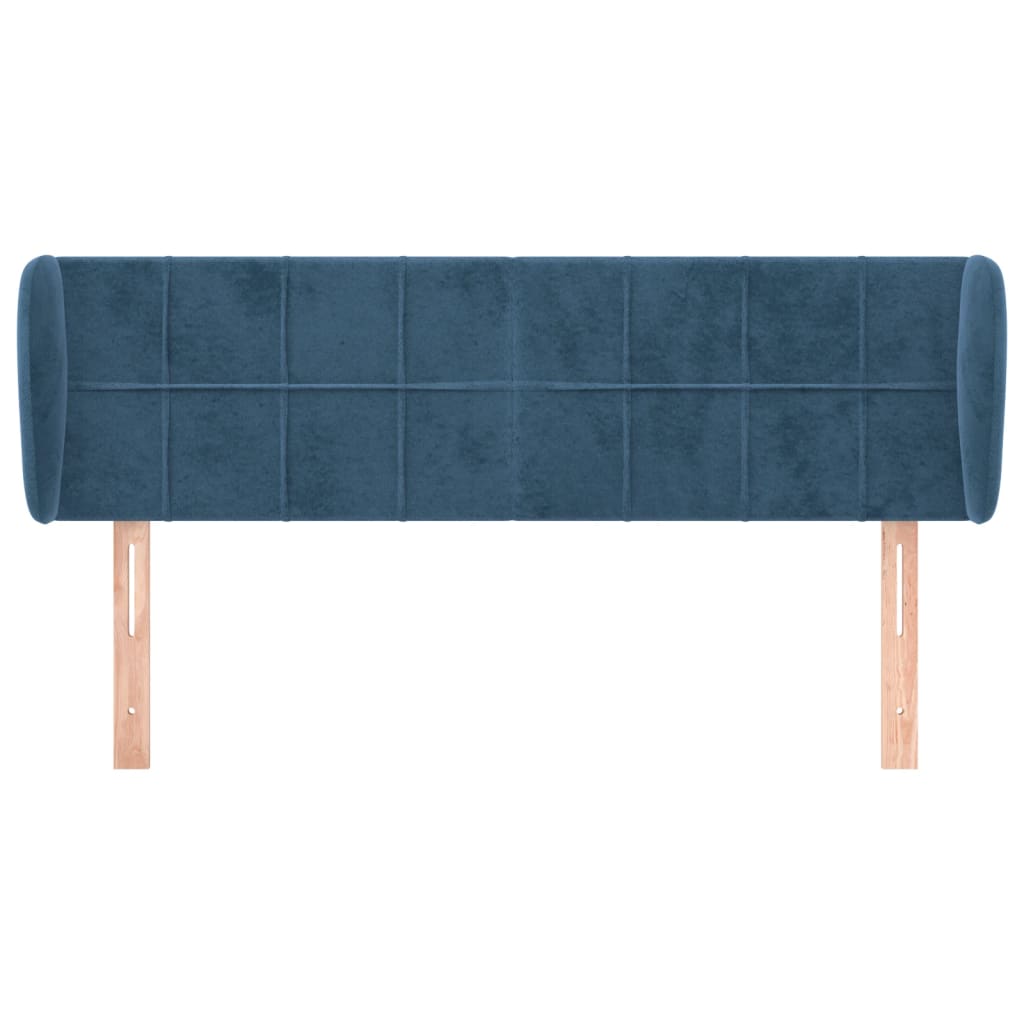 vidaXL Tăblie pat cu aripioare albastru închis 147x23x78/88 cm catifea