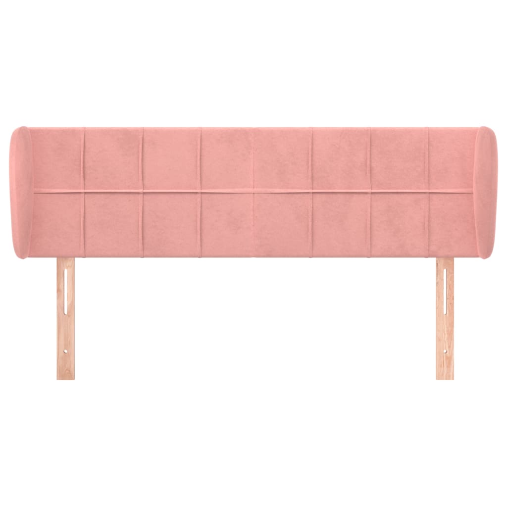 vidaXL Tăblie de pat cu aripioare roz 147x23x78/88 cm catifea