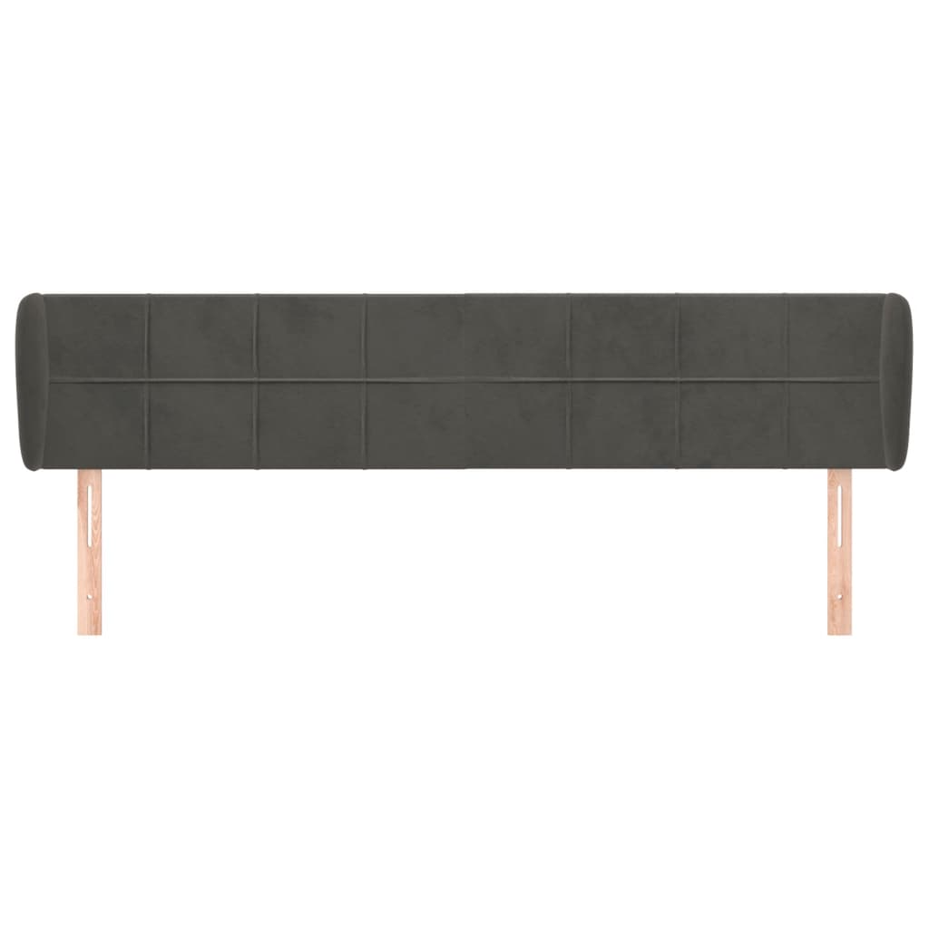 vidaXL Tăblie de pat cu aripioare gri închis 163x23x78/88 cm catifea vidaXL Tăblie de pat cu aripioare gri închis 163x23x78/88 cm catifea