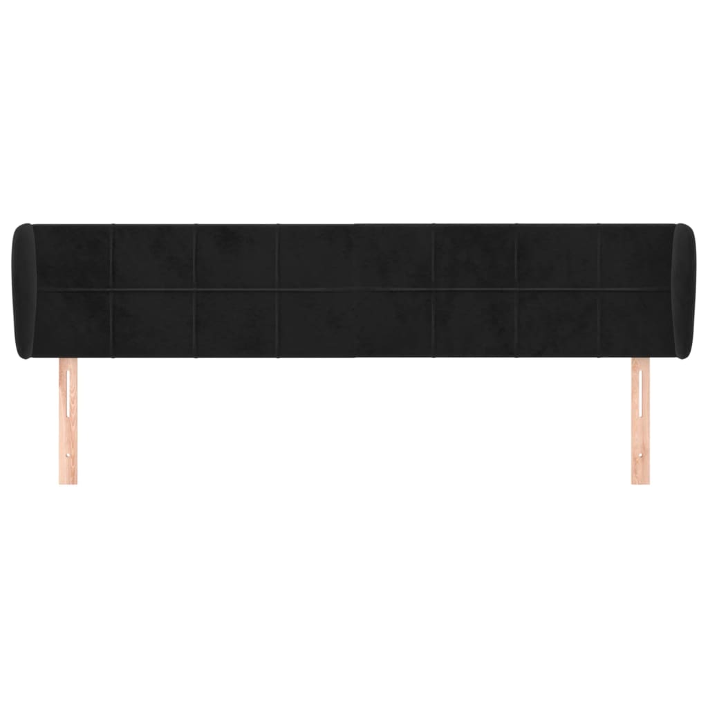 vidaXL Tăblie de pat cu aripioare negru 163x23x78/88 cm catifea
