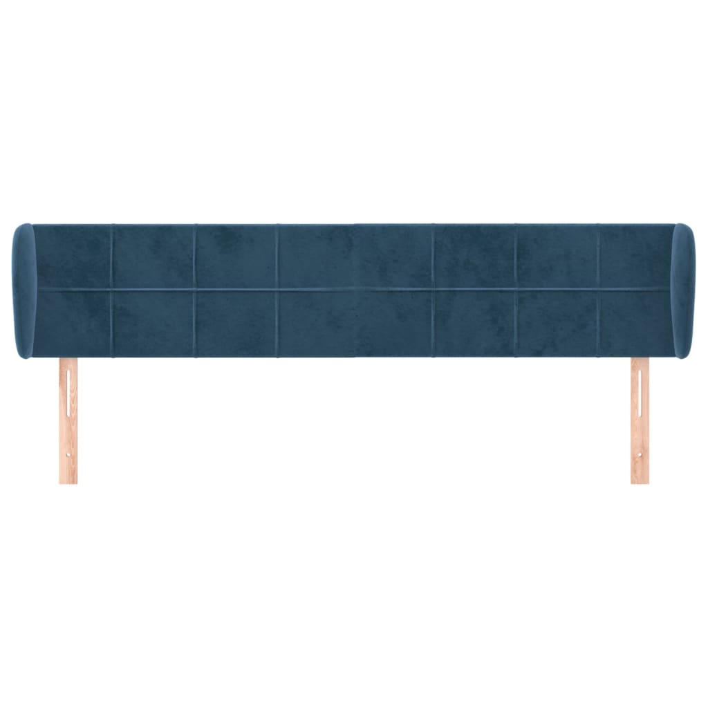 vidaXL Tăblie pat cu aripioare albastru închis 163x23x78/88 cm catifea