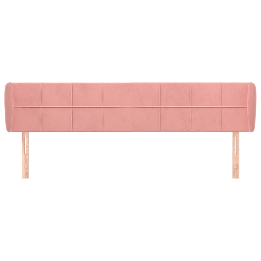 vidaXL Tăblie de pat cu aripioare roz 163x23x78/88 cm catifea