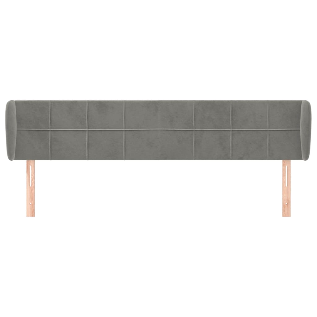 vidaXL Tăblie de pat cu aripioare gri deschis 183x23x78/88 cm catifea