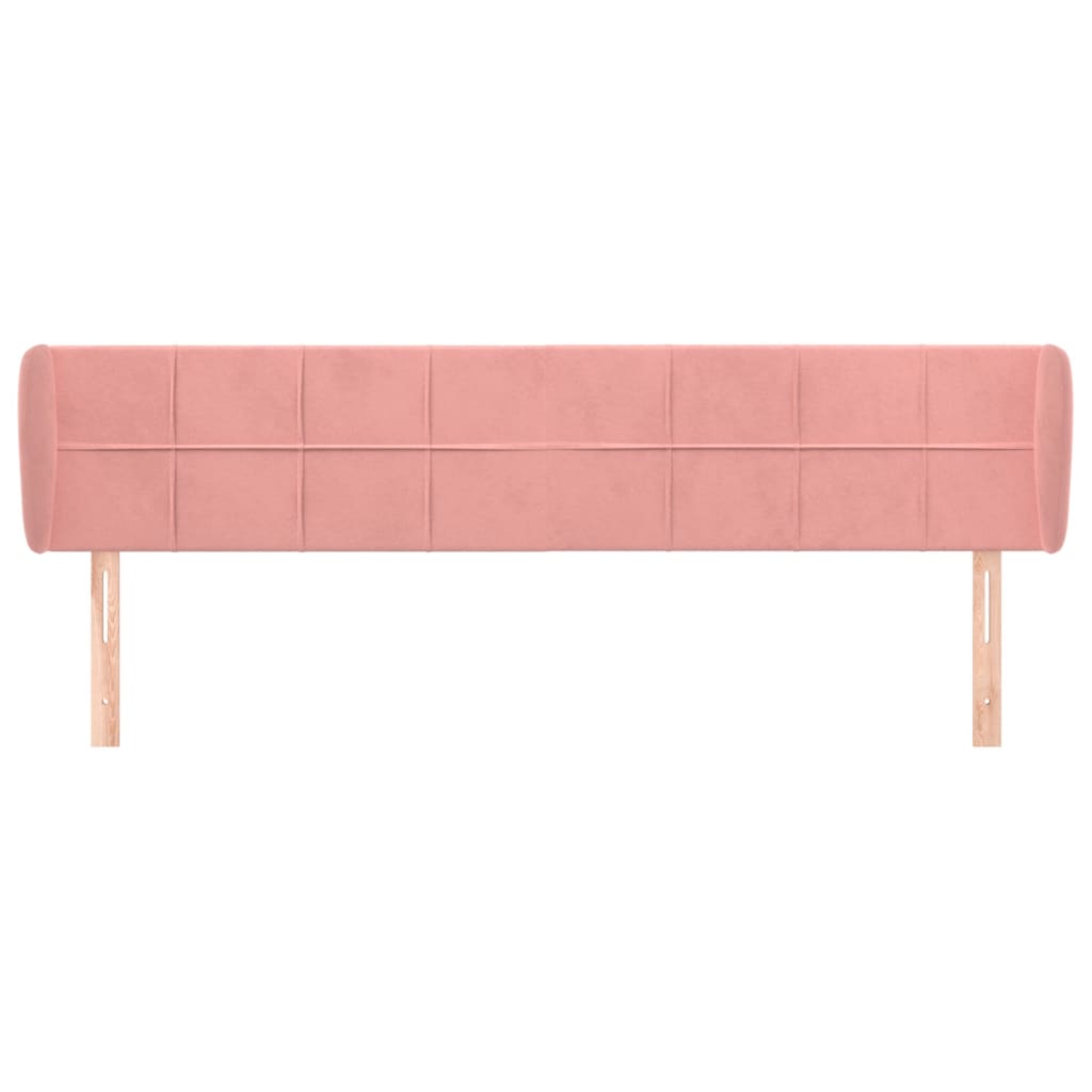 vidaXL Tăblie de pat cu aripioare roz 183x23x78/88 cm catifea