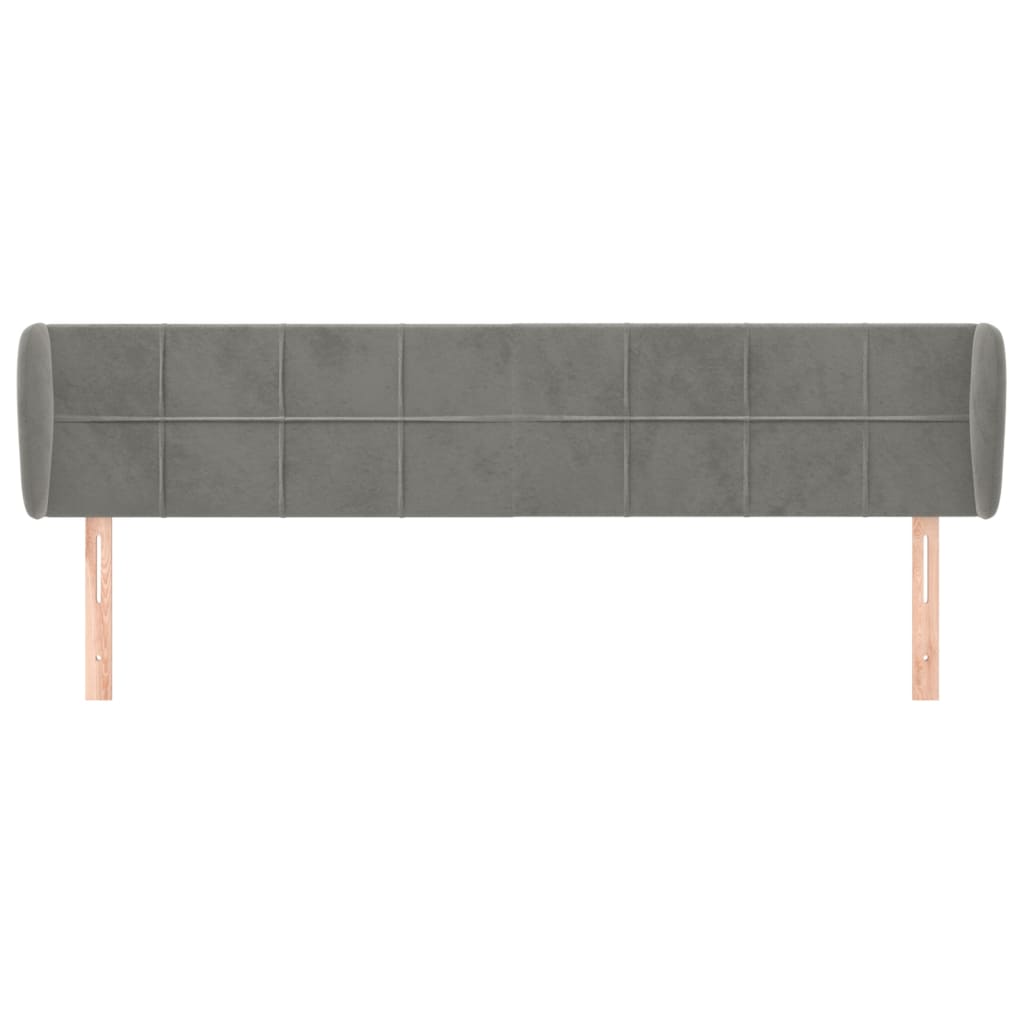 vidaXL Tăblie de pat cu aripioare gri deschis 203x23x78/88 cm catifea vidaXL Tăblie de pat cu aripioare gri deschis 203x23x78/88 cm catifea