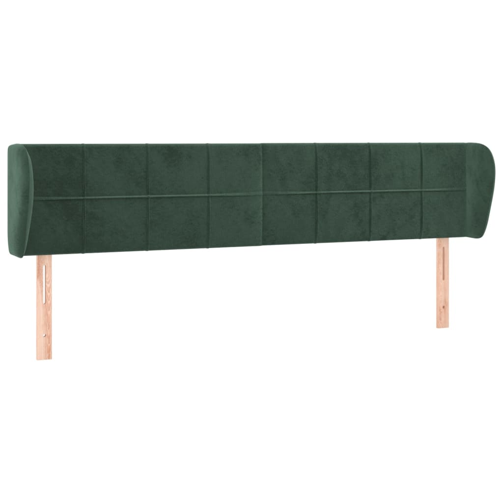 vidaXL Tăblie de pat cu aripioare verde închis 203x23x78/88 cm catifea