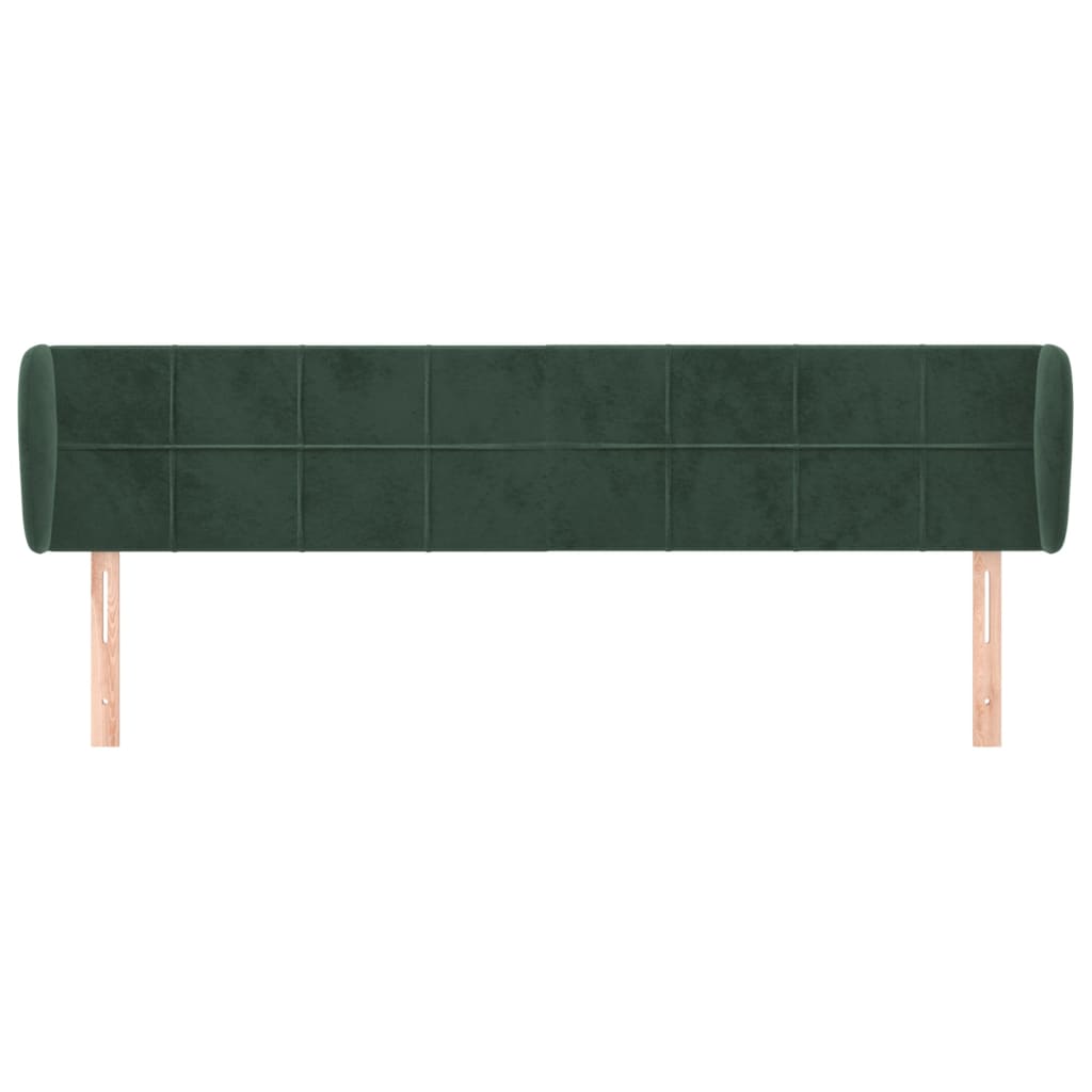 vidaXL Tăblie de pat cu aripioare verde închis 203x23x78/88 cm catifea