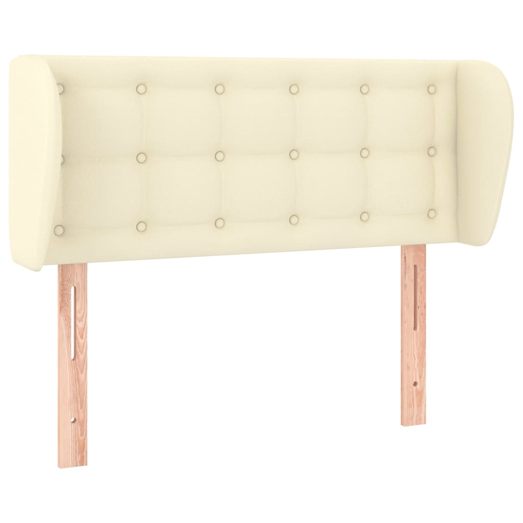 vidaXL Tăblie de pat cu aripioare crem 83x23x78/88 cm piele ecologică vidaXL Tăblie de pat cu aripioare crem 83x23x78/88 cm piele ecologică