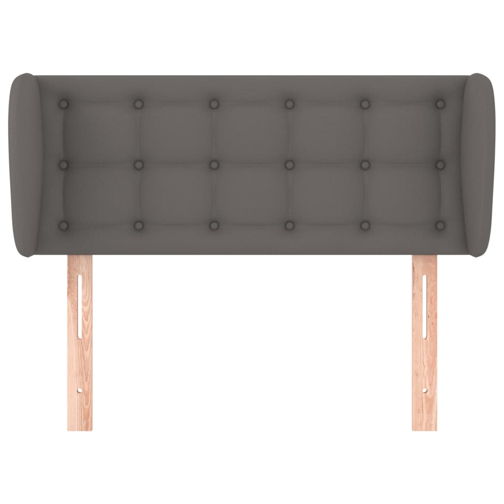 vidaXL Tăblie de pat cu aripioare gri 83x23x78/88 cm piele ecologică