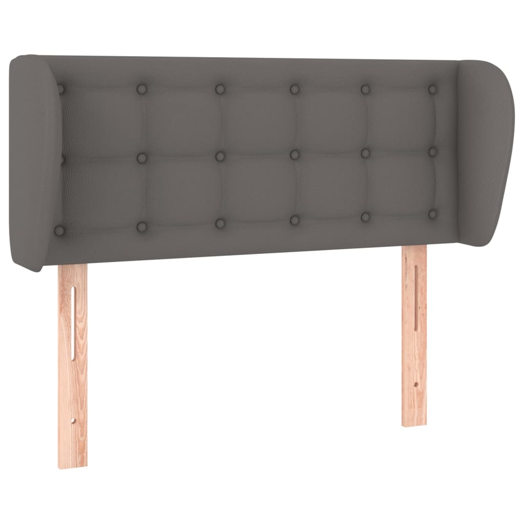 vidaXL Tăblie de pat cu aripioare gri 93x23x78/88 cm piele ecologică