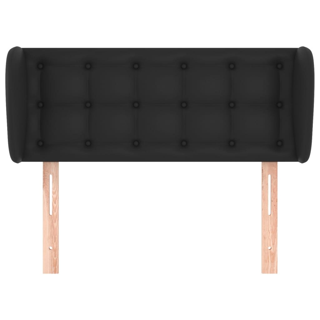 vidaXL Tăblie de pat cu aripioare negru 103x23x78/88cm piele ecologică
