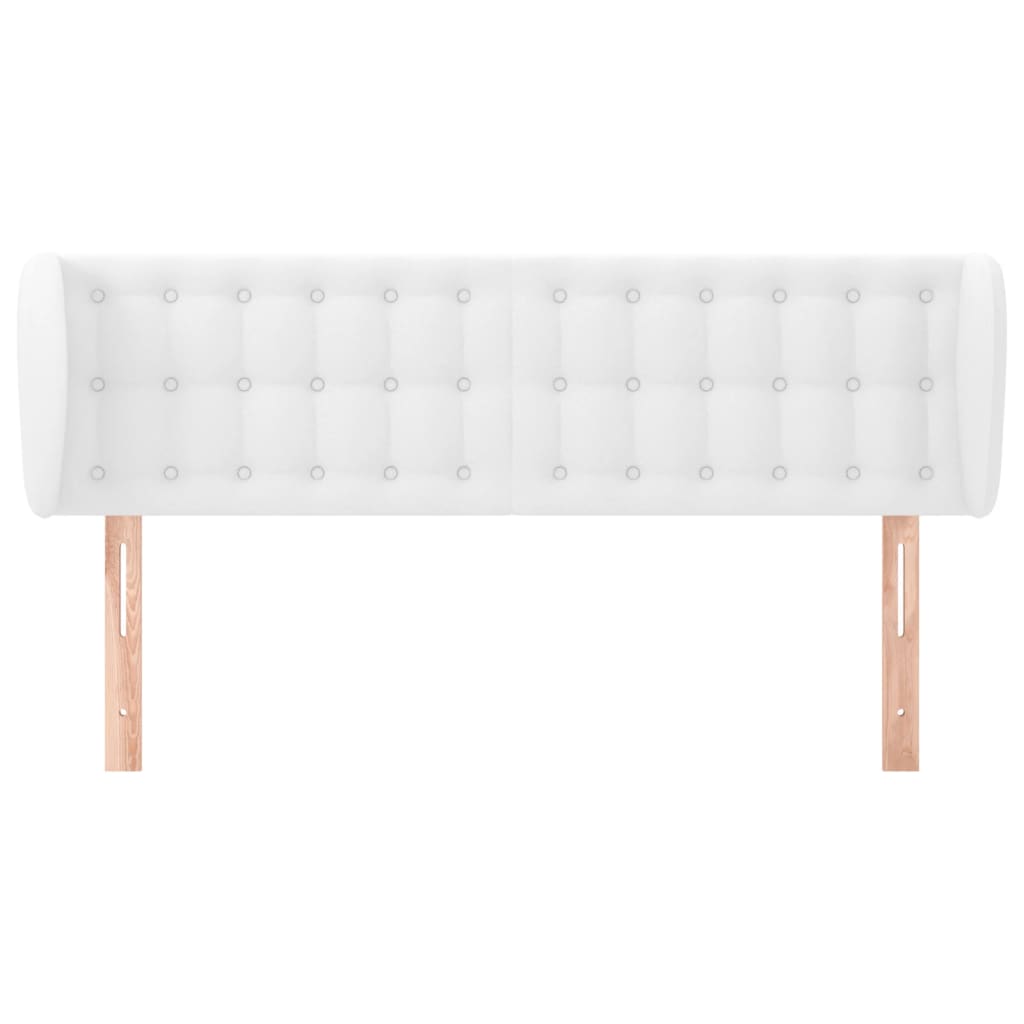 vidaXL Tăblie de pat cu aripioare, alb, 147x23x78/88cm piele ecologică vidaXL Tăblie de pat cu aripioare, alb, 147x23x78/88cm piele ecologică
