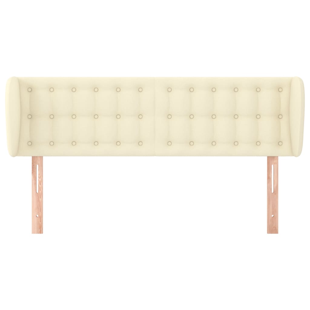 vidaXL Tăblie de pat cu aripioare crem 147x23x78/88 cm piele ecologică