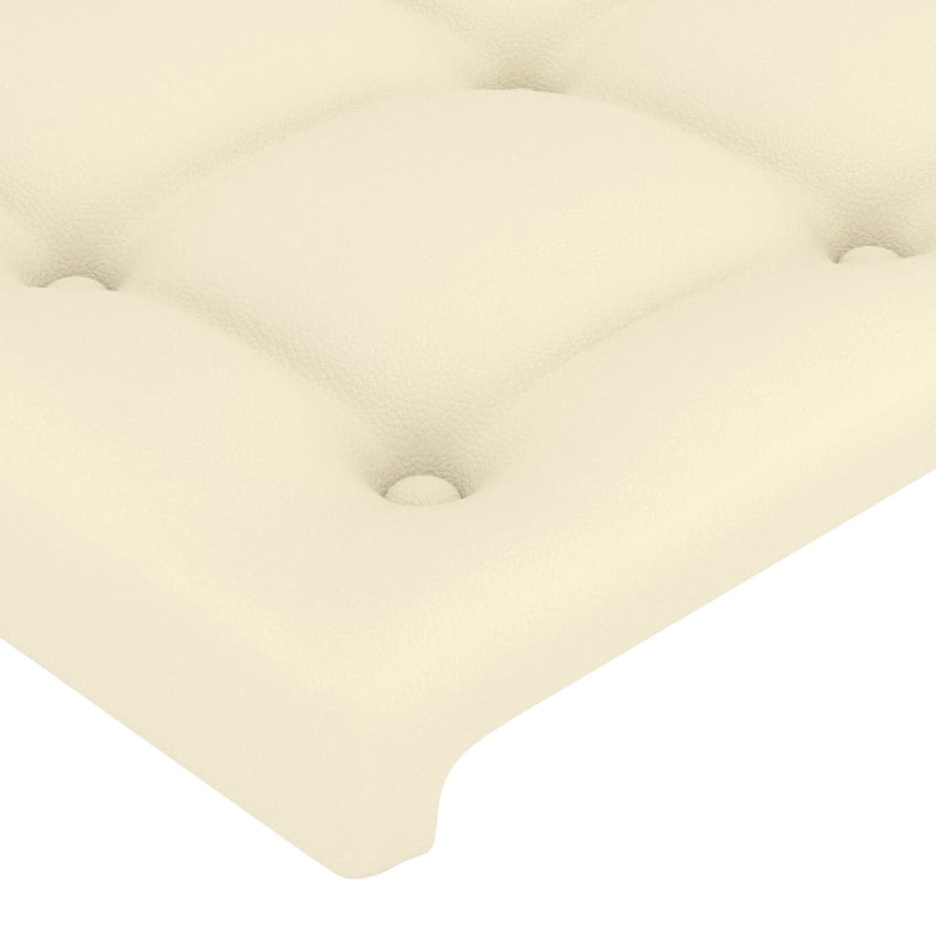 vidaXL Tăblie de pat cu aripioare crem 147x23x78/88 cm piele ecologică